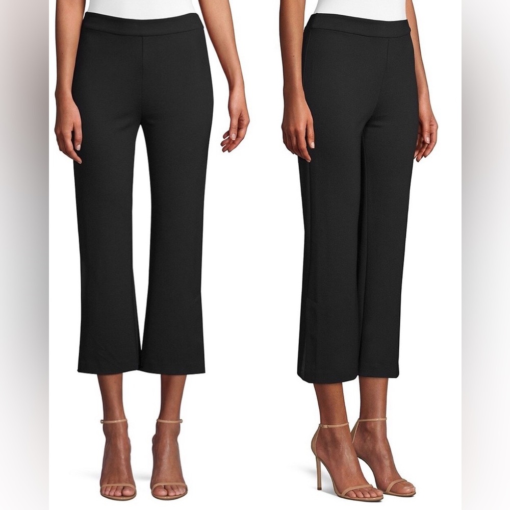 NWT Kobi Halperin Emma Pant Black Cropped Flare Split Hem